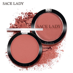 SACE LADY Face Blush Makeup Long Lasting Pigmented Rouge Cosmetic Matte Natural Glow Powder Baked Cheek Make Up Blusher Cosmetic