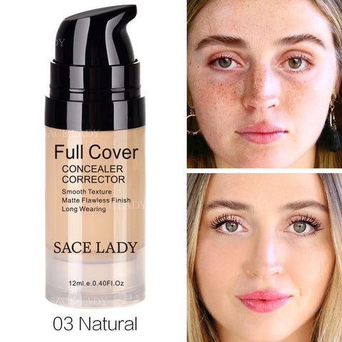 SACE LADY Face Concealer Cream Full Cover Makeup Contouring Liquid Facial Corrector Professional Waterproof Base Contour Make Up