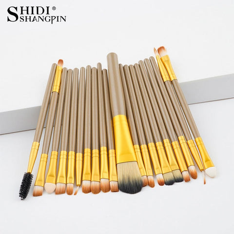 20PCSMakeup Brushes Luxury Champagne For Foundation Powder Blush Eyeshadow Concealer Lip Eye Makeup Brush Cosmetics Beauty Tools