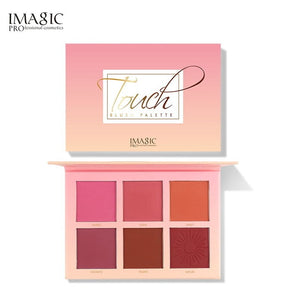 IMAGIC Blush Palette Makeup 6 Colors Professional Cheek Blush Pearl Orange Pigment High Quality Beauty Cosmetic Makeup Blushes