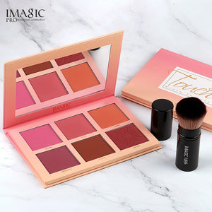 IMAGIC Blush Palette Makeup 6 Colors Professional Cheek Blush Pearl Orange Pigment High Quality Beauty Cosmetic Makeup Blushes