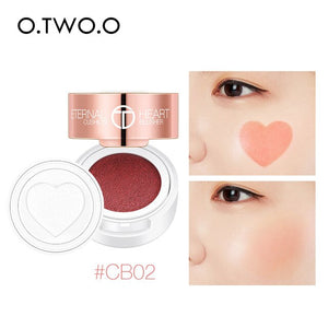 O.TWO.O Blusher Air Cushion Makeup Blusher Cheek Face Contour Blusher Heart Shape Natural Long Lasting Face Makeup Cosmetic