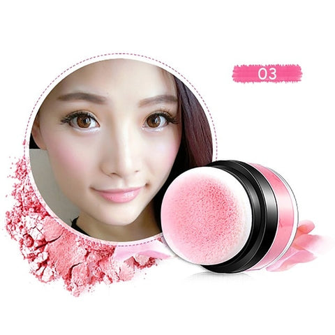 1Pc Natural Blush Cheek Face Blusher Texture Baked Blush Face Base 3 Colors Mineral Blusher Air Cushion Blush Makeup