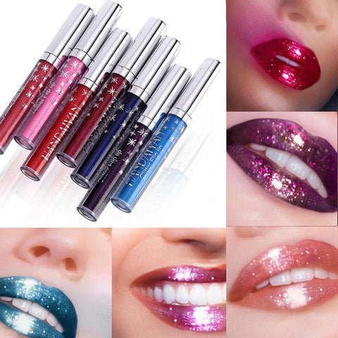 7 colors lip gloss long-lasting shiny gloss matte liquid lipstick waterproof lip gloss metallic makeup blue purple pink lipstick