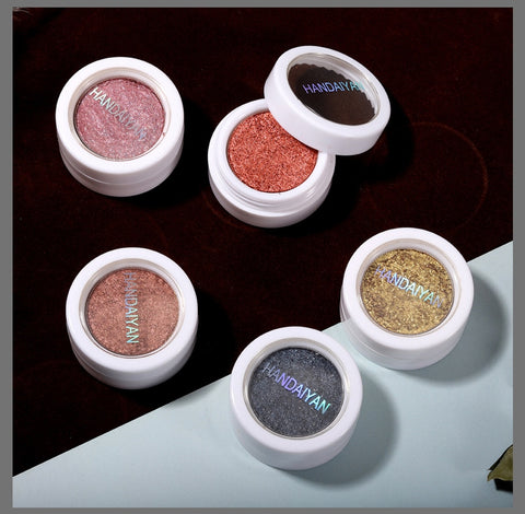 HANDAIYAN Single Glitter Eye Shadow Pallete Long-Lasting Waterproof Soft Shimmer Eye Makeup Metallic Gel Eyeshadow Pigment