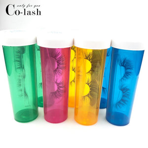 Colash Pill Eyelash Packaging Box Custom Logo Fake 3d Mink eyelashes Boxes Faux Cils lash stripe Empty Case