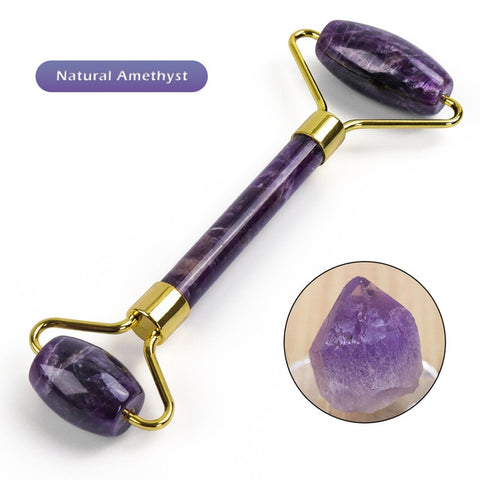 Natural Stone Face Roller Massager Facial Slim Lifting Tool Natural Amethyst Jade Roller Stone Wrinkle Remove Skin Beauty Care