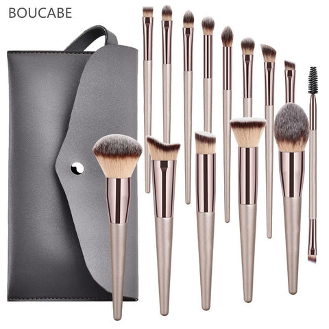 4-14pcs Makeup Brushes Set For Foundation Powder Blush Eyeshadow Concealer Lip Eye Make Up Brush With Bag Cosmetics Beauty Tools