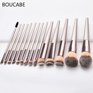 4-14pcs Makeup Brushes Set For Foundation Powder Blush Eyeshadow Concealer Lip Eye Make Up Brush With Bag Cosmetics Beauty Tools