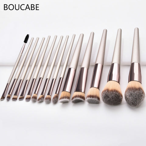 4-14pcs Makeup Brushes Set For Foundation Powder Blush Eyeshadow Concealer Lip Eye Make Up Brush With Bag Cosmetics Beauty Tools