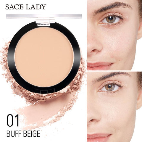 SACE LADY Compact Powder Oil Control Matte Makeup Setting Pressed Powder Pores Invisible Mate Make Up Natural Finish Cosmetics