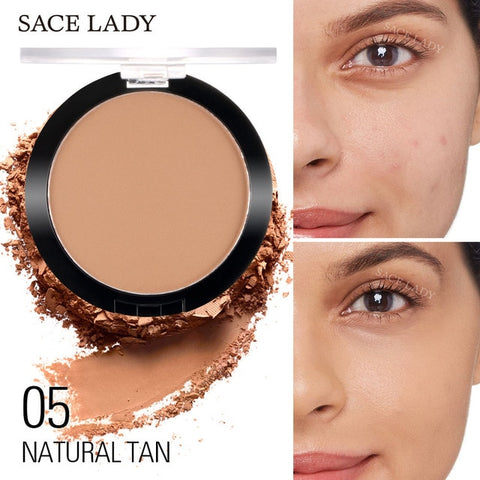 SACE LADY Compact Powder Oil Control Matte Makeup Setting Pressed Powder Pores Invisible Mate Make Up Natural Finish Cosmetics