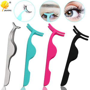 1pc False Eyelash Tweezers Fake Eye Lash Applicator Eyelash Extension Curler Nipper Auxiliary Clip Clamp Makeup Forceps Tools