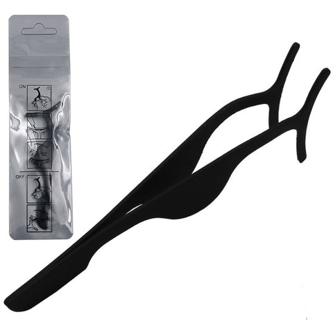 1pc False Eyelash Tweezers Fake Eye Lash Applicator Eyelash Extension Curler Nipper Auxiliary Clip Clamp Makeup Forceps Tools