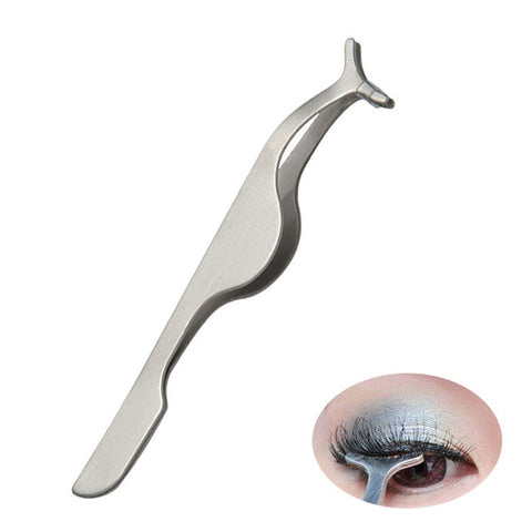 1pc False Eyelash Tweezers Fake Eye Lash Applicator Eyelash Extension Curler Nipper Auxiliary Clip Clamp Makeup Forceps Tools