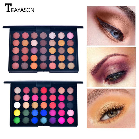 40 Colors Eye Makeup Nude Matte Shimmer Eyeshadow Pallete Glitter Earth Eye Shadow Power Set Cosmetic Makeup Brush Set TSLM2