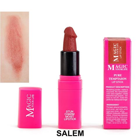 12 Colors Penis Shape Mushroom Long Lasting Moisture Cosmetic Lipstick Lips Makeup Waterproof Lipstick