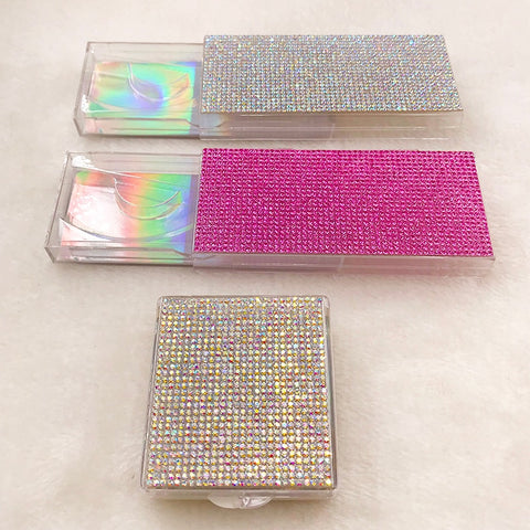 3D False Eyelashes Packaging Empty Lash Case Bling Glitter Eyelash Box without Eyelashes