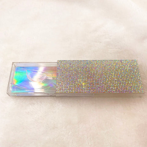 3D False Eyelashes Packaging Empty Lash Case Bling Glitter Eyelash Box without Eyelashes