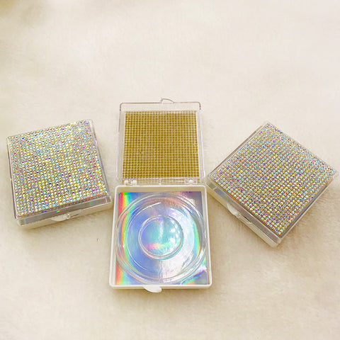 3D False Eyelashes Packaging Empty Lash Case Bling Glitter Eyelash Box without Eyelashes