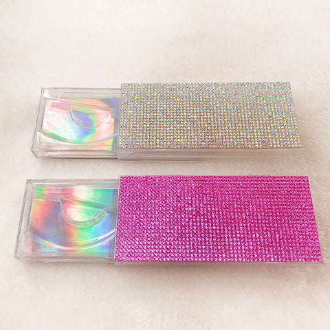 3D False Eyelashes Packaging Empty Lash Case Bling Glitter Eyelash Box without Eyelashes