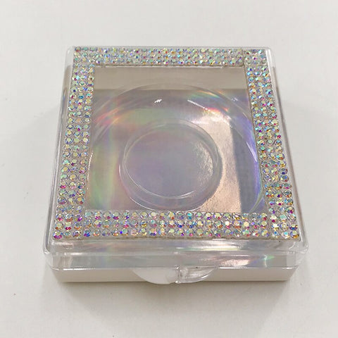 3D False Eyelashes Packaging Empty Lash Case Bling Glitter Eyelash Box without Eyelashes