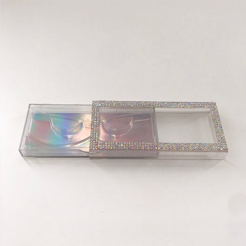 3D False Eyelashes Packaging Empty Lash Case Bling Glitter Eyelash Box without Eyelashes