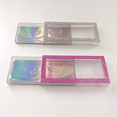 3D False Eyelashes Packaging Empty Lash Case Bling Glitter Eyelash Box without Eyelashes