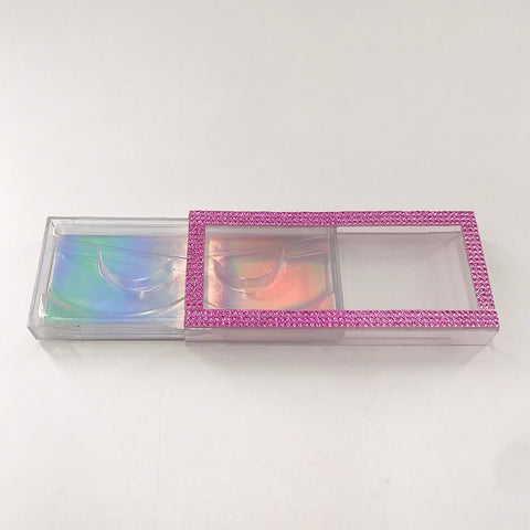 3D False Eyelashes Packaging Empty Lash Case Bling Glitter Eyelash Box without Eyelashes