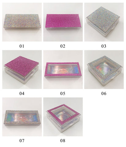 3D False Eyelashes Packaging Empty Lash Case Bling Glitter Eyelash Box without Eyelashes