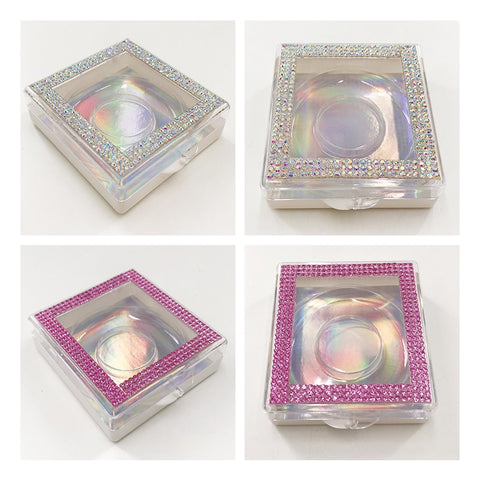 3D False Eyelashes Packaging Empty Lash Case Bling Glitter Eyelash Box without Eyelashes