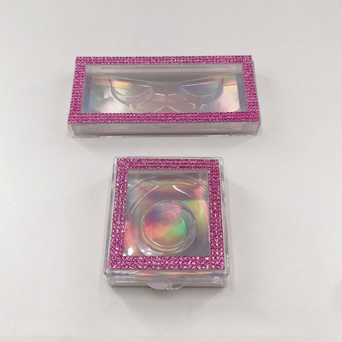 3D False Eyelashes Packaging Empty Lash Case Bling Glitter Eyelash Box without Eyelashes