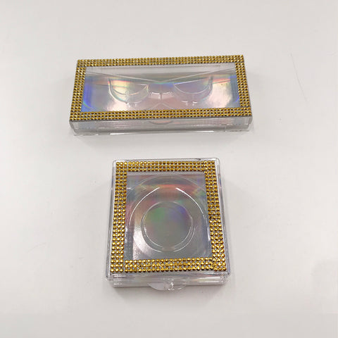 3D False Eyelashes Packaging Empty Lash Case Bling Glitter Eyelash Box without Eyelashes