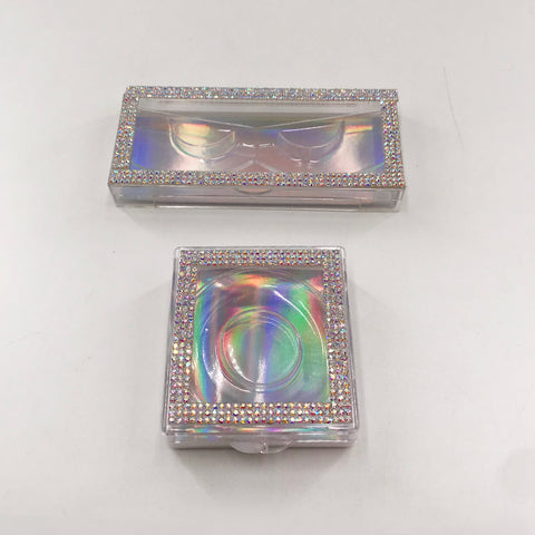 3D False Eyelashes Packaging Empty Lash Case Bling Glitter Eyelash Box without Eyelashes