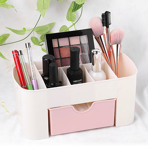 1Pc  3 Color Portable Desktop Storage Box Plastic Scissors Organizer Jewelry Nail Polish Pen Makeup Brushes Kit Container Tool