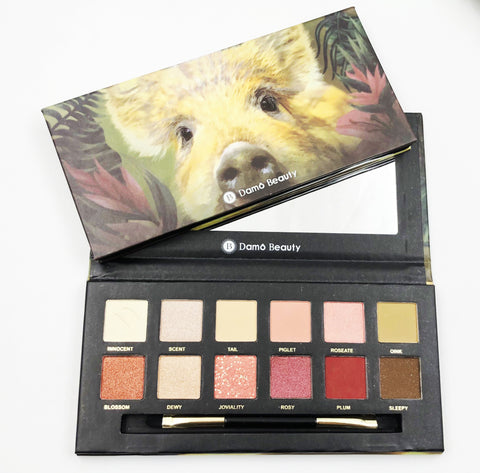 Eyeshadow Pallete 12 Color Colorful Waterproof Concealer Makeup Pallete Lasting-Effect Eye Shadow Animal Pig Tiger Eyeshadow