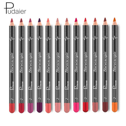 12 Kleuren/Set Sexy Matte Lip Stick Lipliner Lip Liner Potlood Mat Naakt Lipsliner Pen Set Beauty Make-Up Tool cosmetische