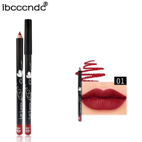 12 Kleuren/Set Sexy Matte Lip Stick Lipliner Lip Liner Potlood Mat Naakt Lipsliner Pen Set Beauty Make-Up Tool cosmetische