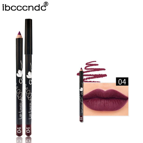 12 Kleuren/Set Sexy Matte Lip Stick Lipliner Lip Liner Potlood Mat Naakt Lipsliner Pen Set Beauty Make-Up Tool cosmetische