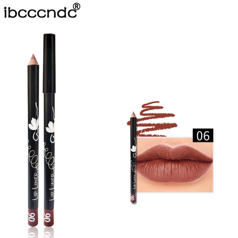 12 Kleuren/Set Sexy Matte Lip Stick Lipliner Lip Liner Potlood Mat Naakt Lipsliner Pen Set Beauty Make-Up Tool cosmetische