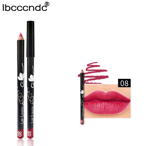 12 Kleuren/Set Sexy Matte Lip Stick Lipliner Lip Liner Potlood Mat Naakt Lipsliner Pen Set Beauty Make-Up Tool cosmetische
