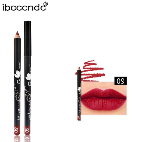 12 Kleuren/Set Sexy Matte Lip Stick Lipliner Lip Liner Potlood Mat Naakt Lipsliner Pen Set Beauty Make-Up Tool cosmetische
