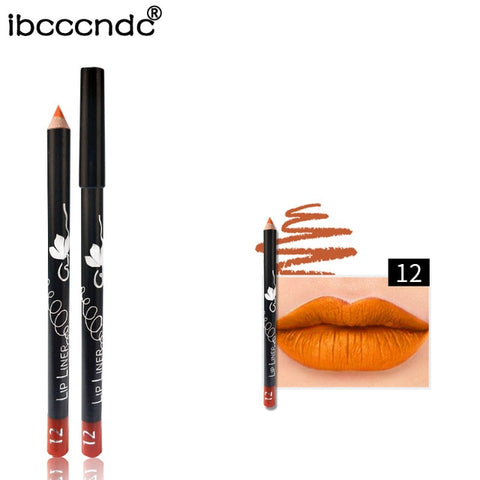 12 Kleuren/Set Sexy Matte Lip Stick Lipliner Lip Liner Potlood Mat Naakt Lipsliner Pen Set Beauty Make-Up Tool cosmetische