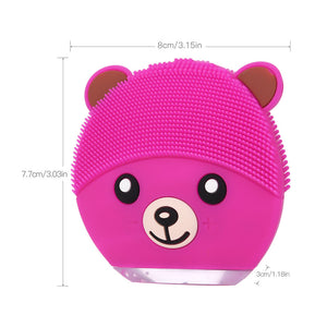 Cartoon Bear Electronic Silicone Facial Cleaning Brush Ultrasonic Beauty Instrument Rechargeable Facial Care Tool 4 Colors P54