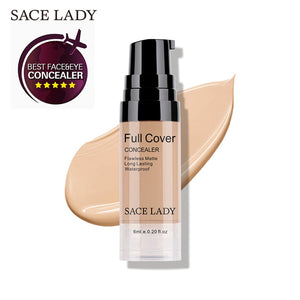 Sace senhora 6ml corretivo maquiagem 8 cores capa completa rosto corrector creme à prova dwaterproof água natural compõem para olhos círculos escuros cosméticos