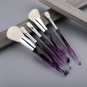 FLD 10Pcs Crystal Makeup Brushes Set Powder Foundation Fan Brush Eye Shadow Eyebrow Professional Blush Makeup Brush Tools