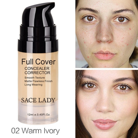 SACE LADY Face Concealer Cream Full Cover Makeup Liquid Facial Corrector Waterproof Base Make Up for Eye Dark Circles Cosmetic