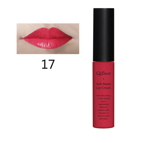 Qibest 34 colors Serie1 Lipstick liquid Beauty Cosmetic Makeup Long Lasting matt Red Pink Color Lip Stick Lip Tint Make Up Q1617