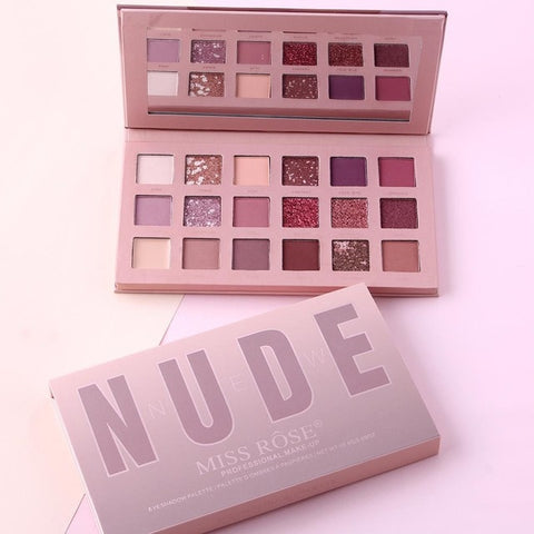 Hudas Beauty Glazed Eyeshadow Pallete 18 Color Nude Matte Pink Professional Eye Make-up Pallet Hudamoji Shadows Pigment Palette