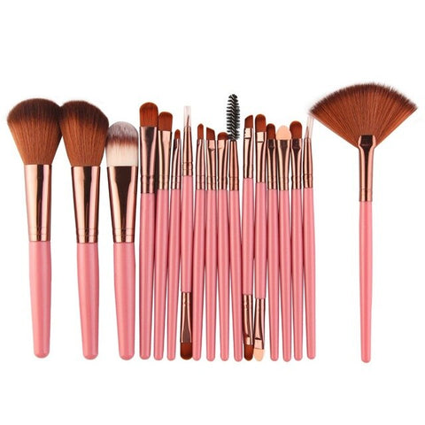 Maange 18 pçs pincéis de maquiagem conjunto cosméticos sombra de olho em pó fundação blush delineador lábio beleza compõem kit ferramenta